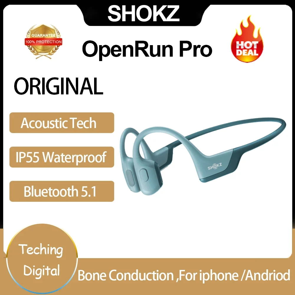 オリジナル Shokz OpenRun プロ S810 骨伝導イヤホン IP55 防水