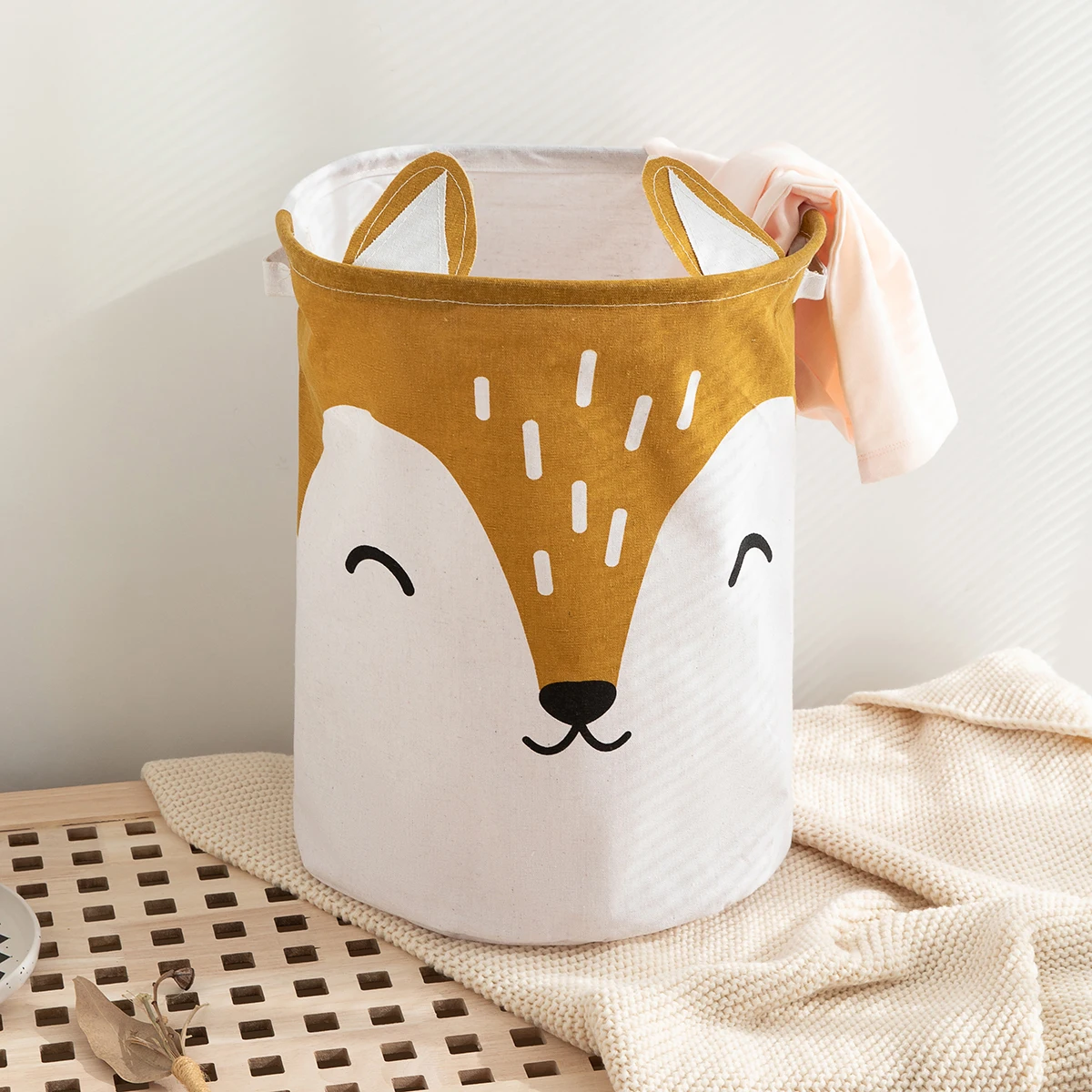 1PC Large Capacity Portable Laundry Basket Dirty Clothes Basket Fabric Laundry Basket Folding Storage Basket Household Storage B 2