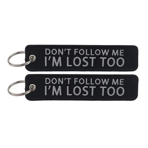 1pcs Computer Pop-up Window Quotes Embroidered Keys Tag Keychains For Motorcycles Backpack Fashion Key Ring Accessories Gifts - Image 19