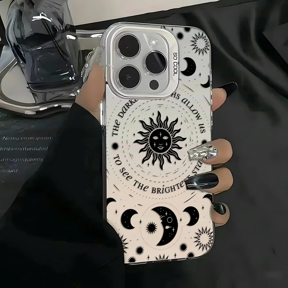 Luxury Retro Moon Sun God Matte Phone Case Cover