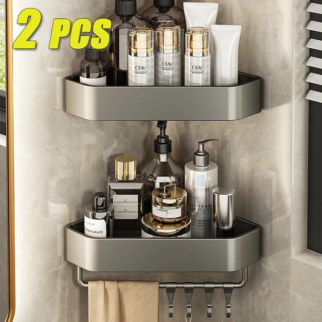 1/2 set Bathroom shelves Self-adhesive corner shelves Bathroom towel  organizer Bathroom finishing accessories