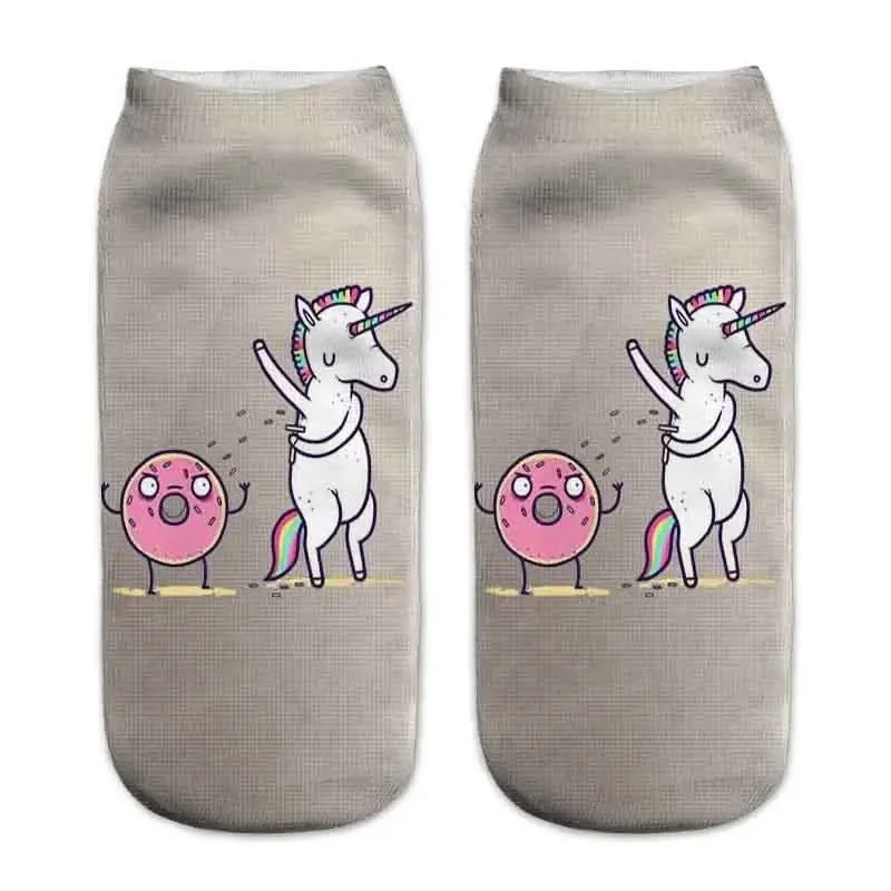 Women's Cute 3D Food Print Cartoon Dessert Socks - Fun & Unique Gift