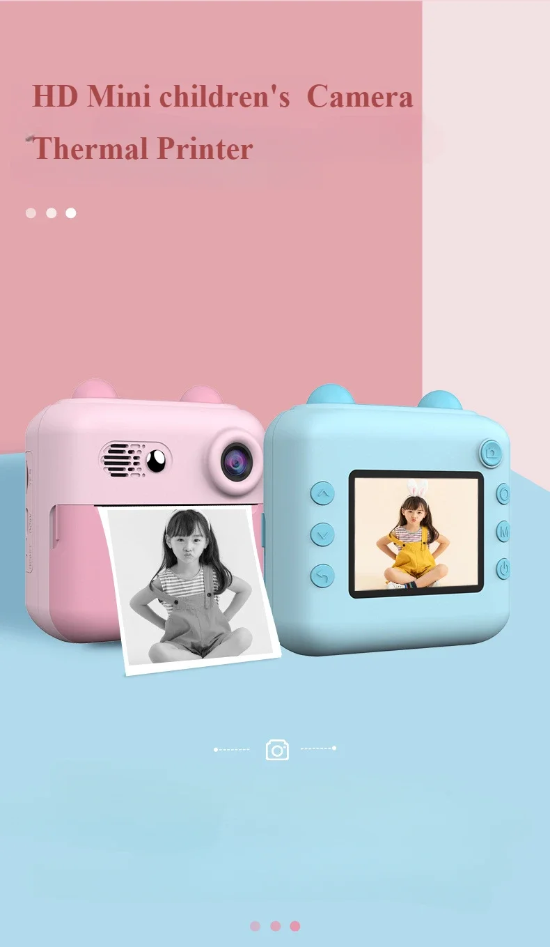 Children'S Camera Instant Shoot Photo Print Hd Digital Thermal Printer For Kids