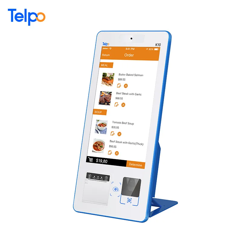 Tutto In Uno Touchscreen Wifi Digital Self Check In/Out Food Order Kiosk Machine Nel Ristorante