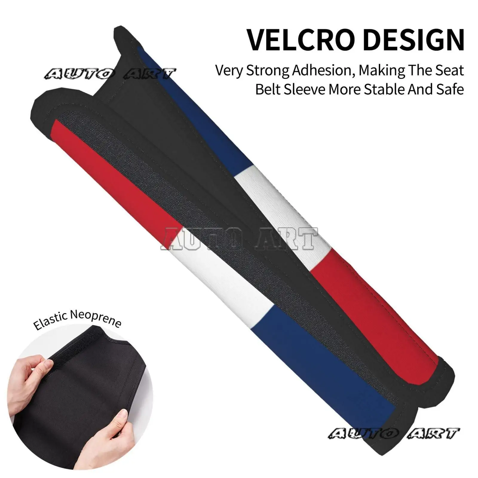Dominican Republic Flag 2 PCS Car Seat Belt Pad Cover for Adults, Suitable for Car Seat Belt Backpack Shoulder Bag