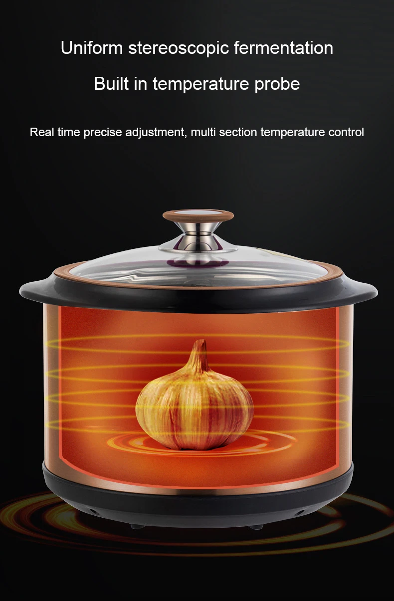 DMWD Automatic Black Garlic Fermenter 6L Home DIY Multifunctional Zymolysis Yogurt Maker Natto Rice Wine Machine Garlics Maker