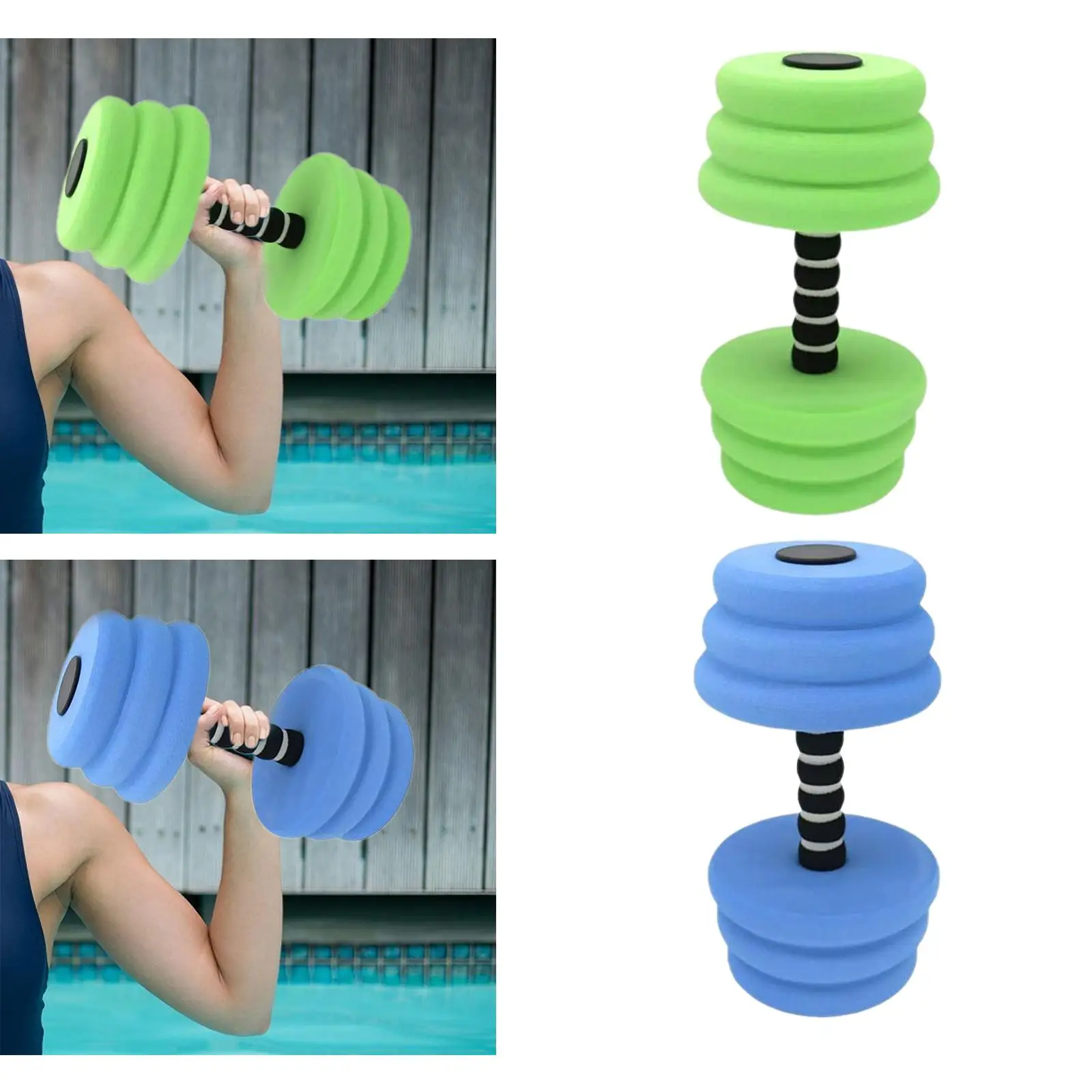 Aquatic Exercise Dumbells Portable Professional EVA Water Dumbbells for Swimming Pool Fitness Women Adults Water Exercise Men