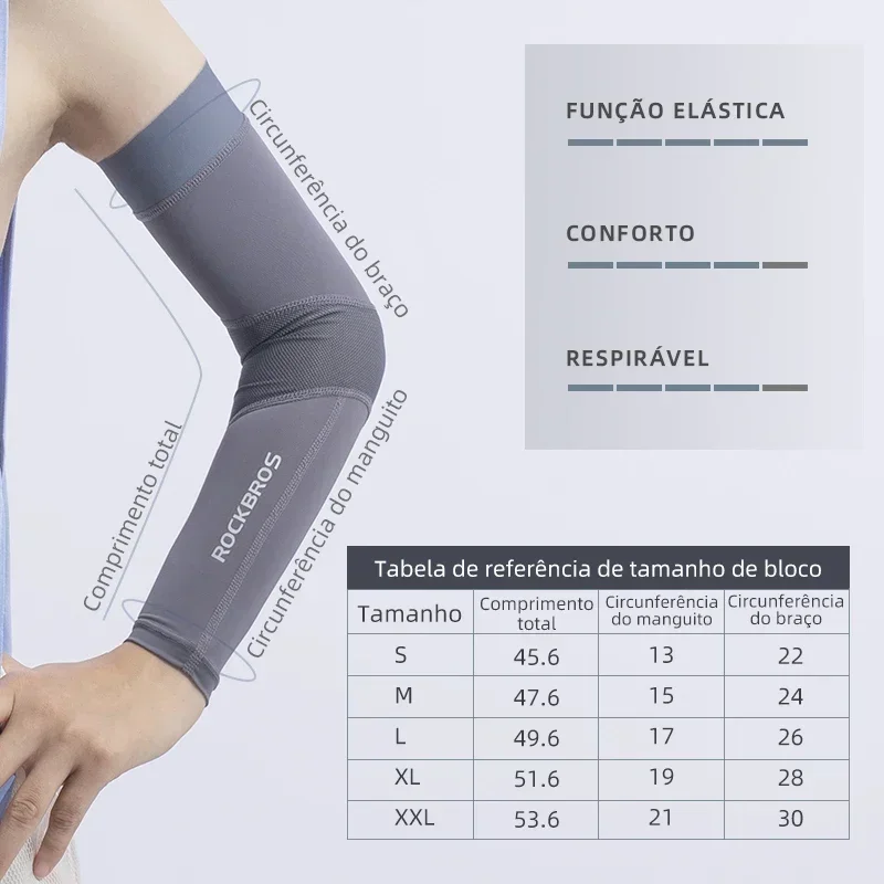 ROCKBROS Ice Fabric Running Camping Arm Warmers Basketball Sleeve Running Arm Sleeve Cycling Sleeves Summer Sports Safety Gear 6