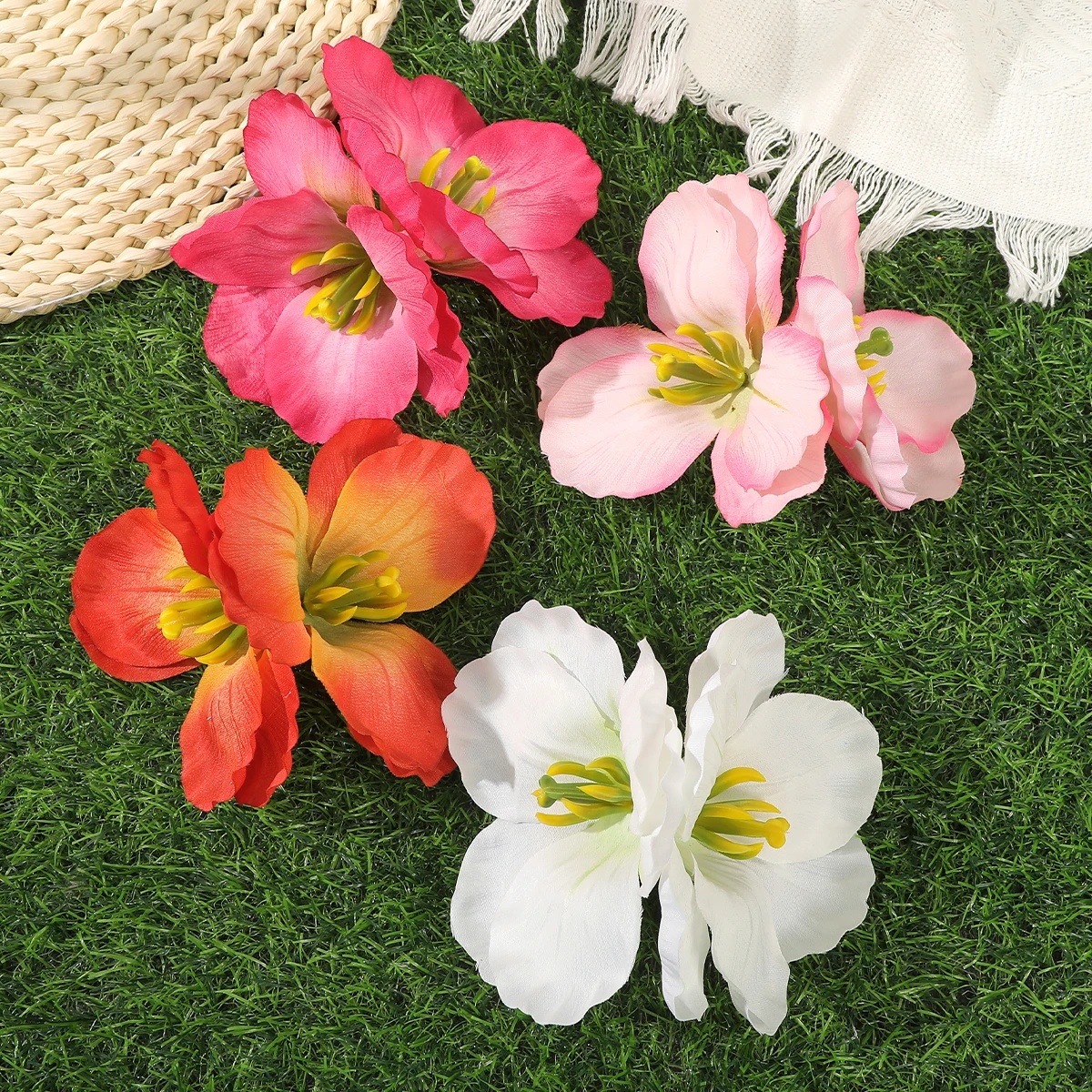 Handmade Flower Hairpin Women Beach Hawaii Bohemia Hair Clips Barrettes Ladies Rave Birthday Headwear Hair Accessories Gifts