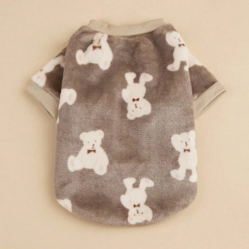 Chaleco de forro polar para perros y gatos estampado de oso_voghion.com
