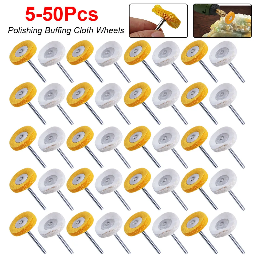 

2.35/3mm Shank Rotary Brush Sanding Polishing Buffing Grinding Wheel Brush for Rotary Tools 25mm Polishing Cloth Round Head