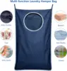 Large Oxford Door Hanging Laundry Hamper Bag with Hooks Dirty Clothes Storage Bag for Bedroom Bathroom 6