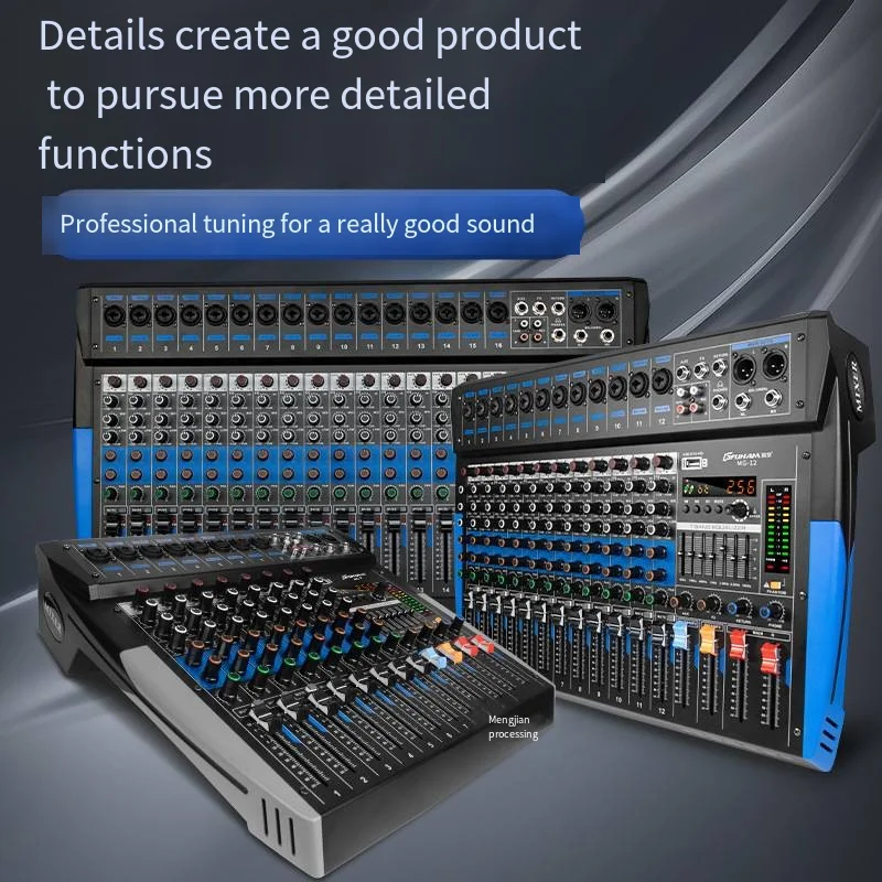 8/12/16 Channel Sound Audio Mixer with Power Amplifier Professional USB Integrated Sound Box Equalizer Mixing Console Eequipment