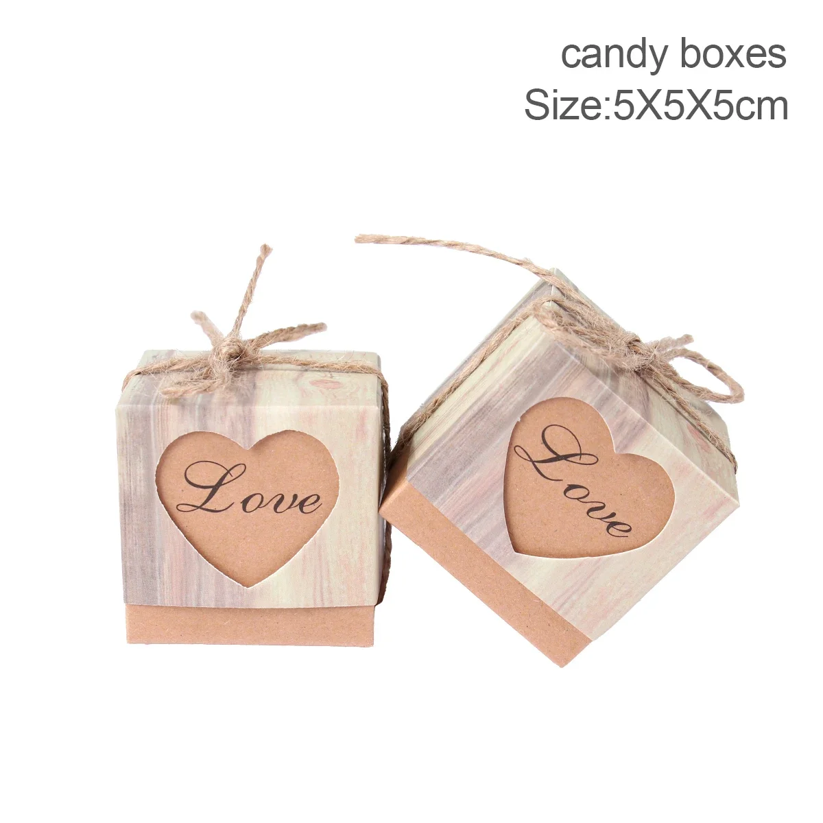 

Wedding Favor Boxes Kraft Paper Candy Box With Rustic Burlap Twine Boxes Sweets Wedding Decoration Supplies Gift Box Packaging