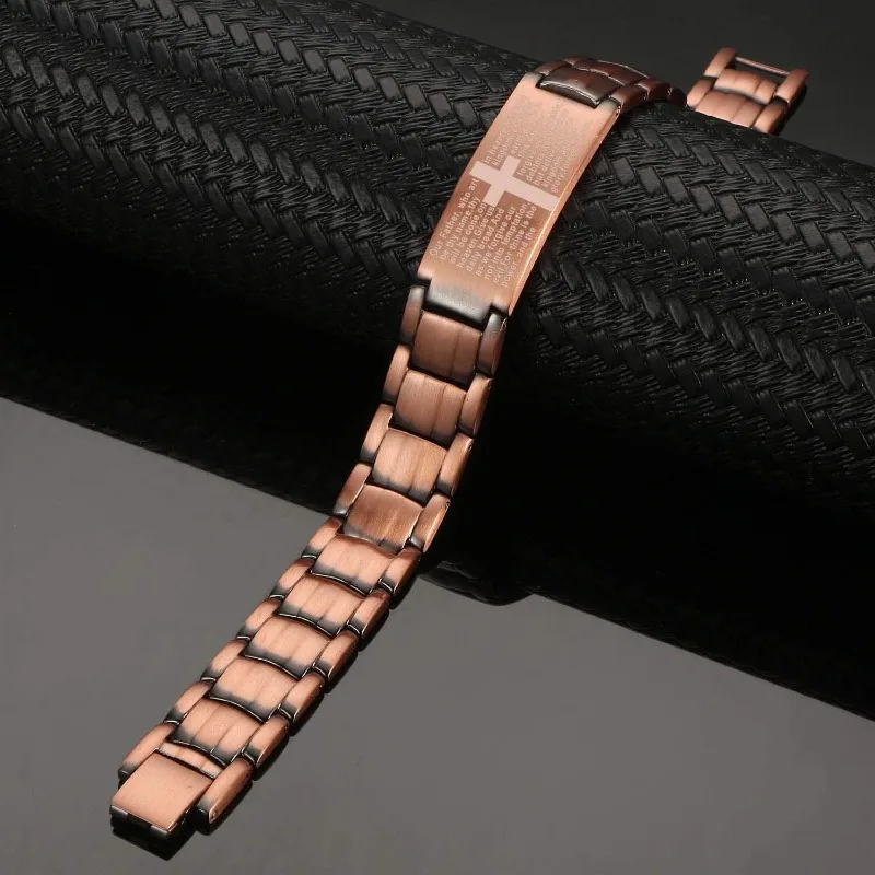 Pure Copper Cross Magnetic Bracelet for Men - Image 4