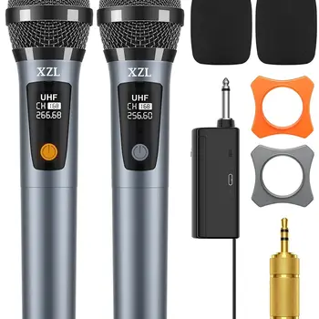 UHF 무선 마이크 충전식 전문 다이나믹 마이크, 연설, 결혼식, PA 시스템, 노래방 노래방용 리시버 포함