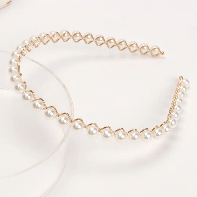 Fashion Pearl Non-Slip Rhinestone Hairbands Elastic Flower Women Hair Hoop Bands Headband Bezel Girls Hair Accessories Headdress d