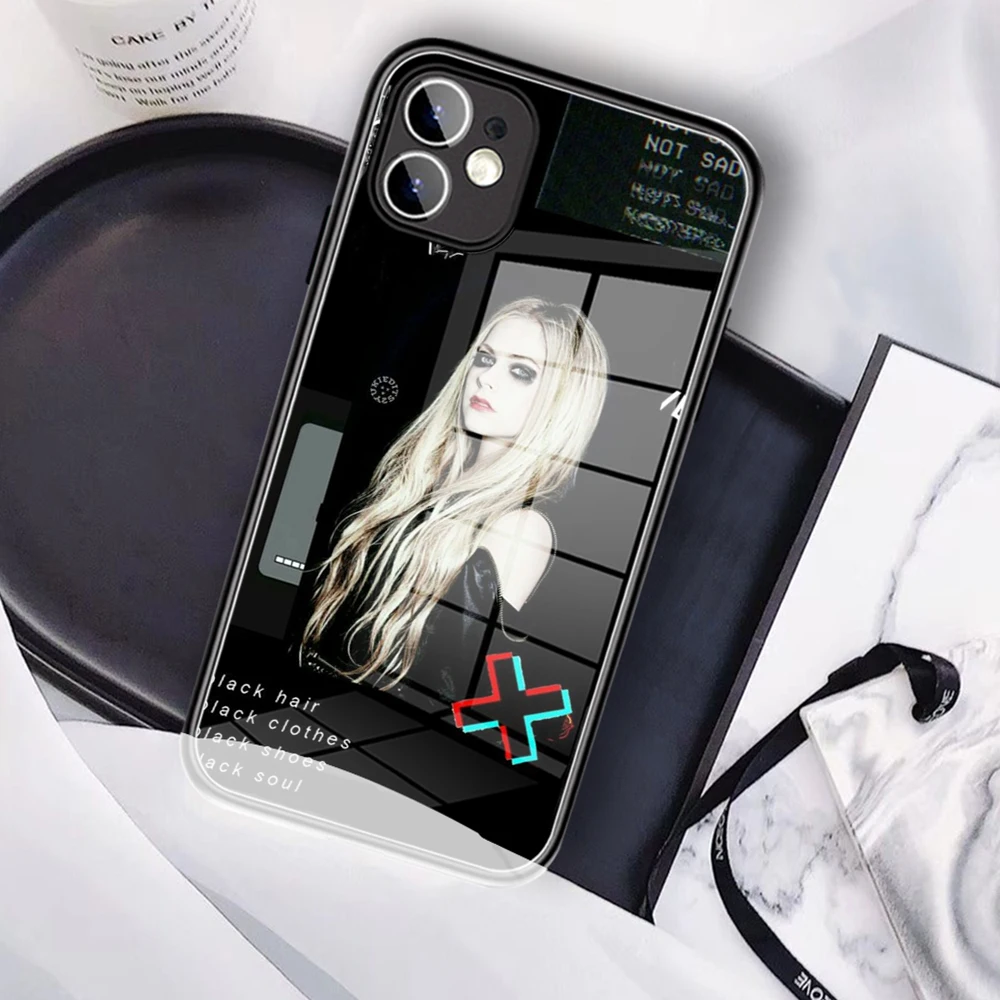

SkaterBoy Canada A-Avril Rock Phone Case Tempered Glass for IPhone 15 14 11 12 Pro 14 15 Plus 13 14 Pro MAX XR L-Lavigne Covers