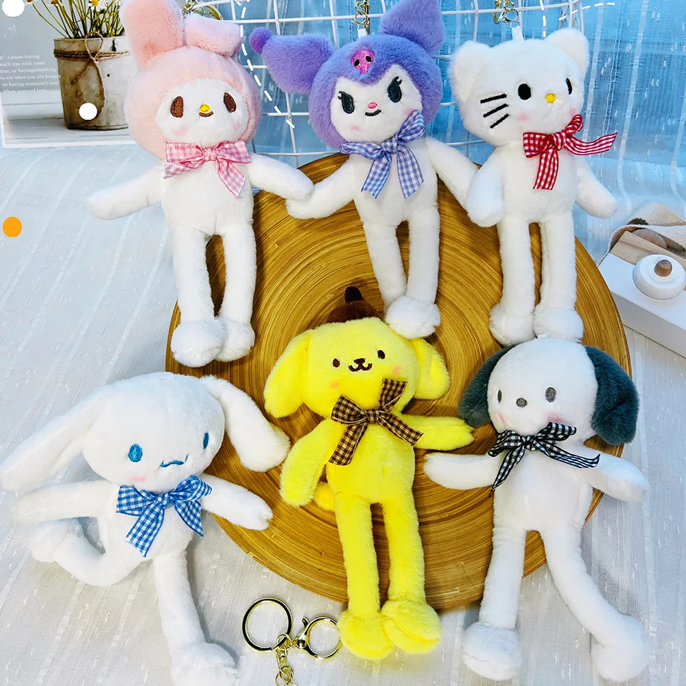 

Kawaii Plush Doll Sanrio Hello Kitty Mymelody Cinnamoroll Accessories Cute Long Legged Pendant Schoolbag Girls Christmas Gift