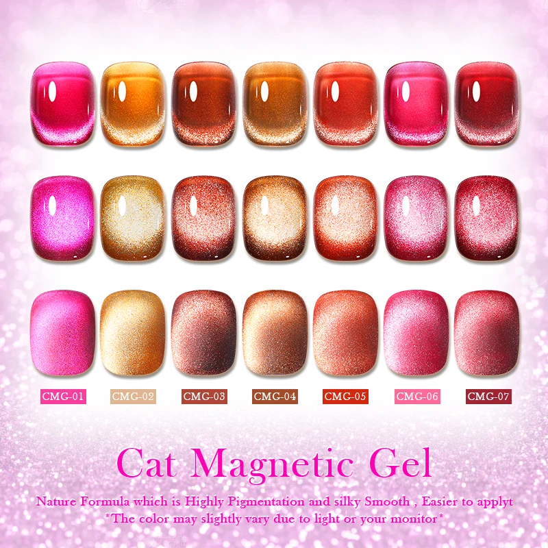 BORN PRETTY Jelly Amber Cat Magnetic Gel Nail Polish Pink Magnetic Gel 10ml Soak Off UV LED Nail Semi Permanent Gel Varnish