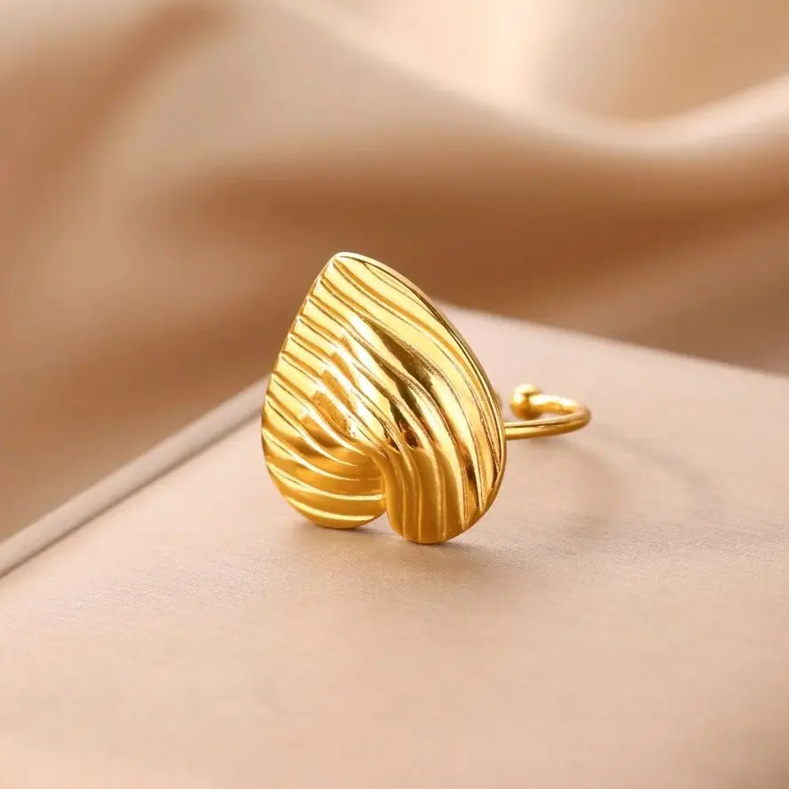 Rings Textured Heart Geometric For Women