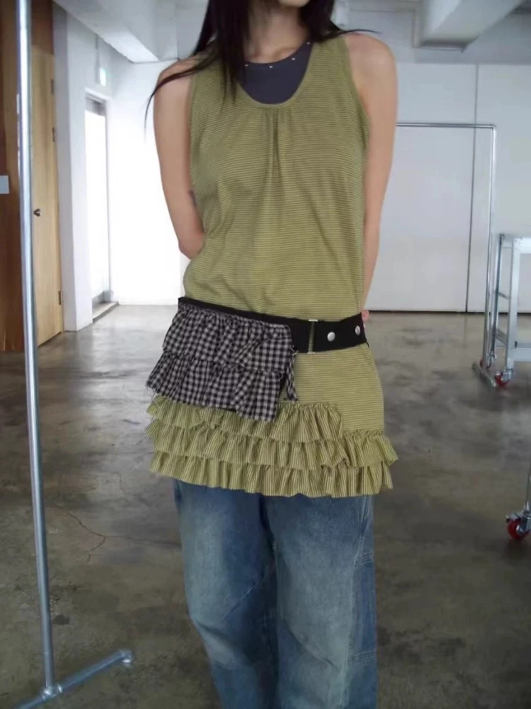 Street Sle Dual Use Zipper Plaid Lace  Waist Bag oulder Bag Crossbody Bag Faionable ex Polyester Travel Bag