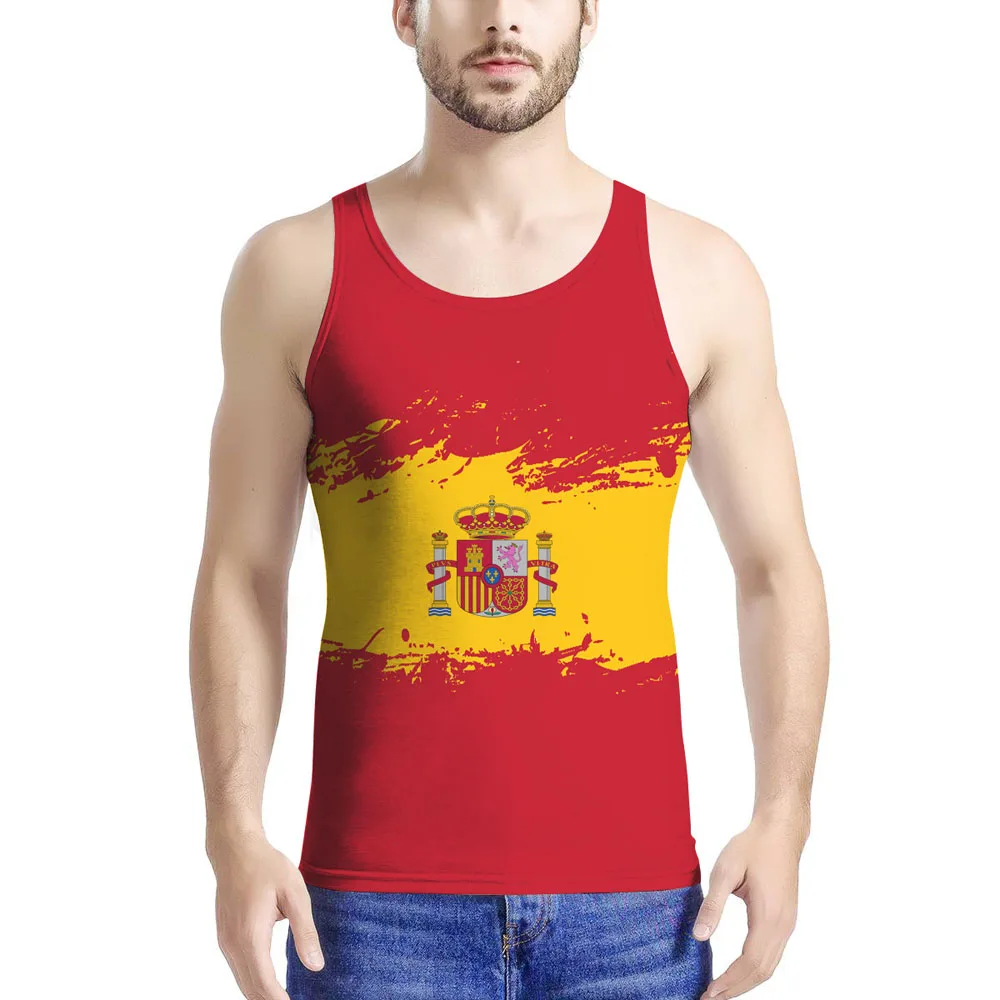 

Spain Custom Made Name Number Team Logo Es Tank Tops Esp Country Espana Travel Spanish Nation Kingdom Flag Print Photo Clothes