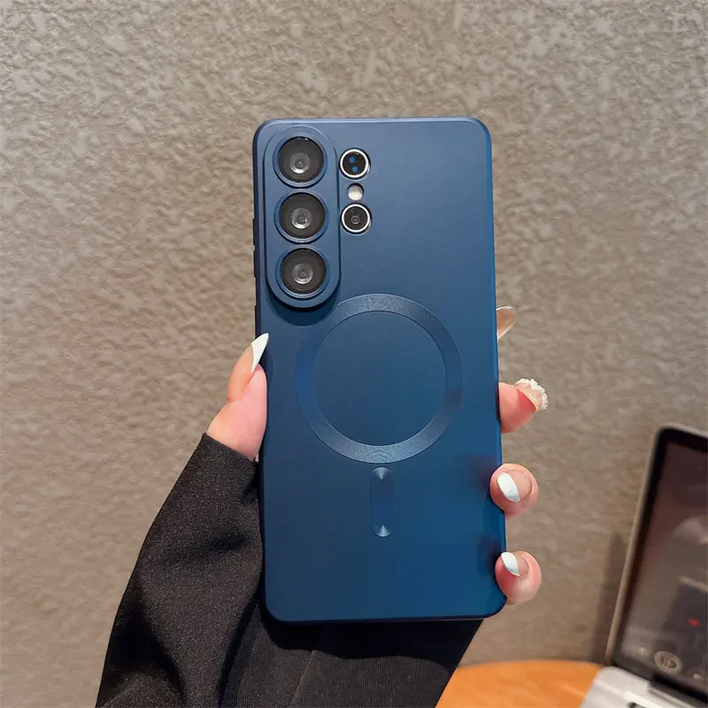 Luxury Soft Matte Magnetic Phone Case with Wireless Charging Compatibility