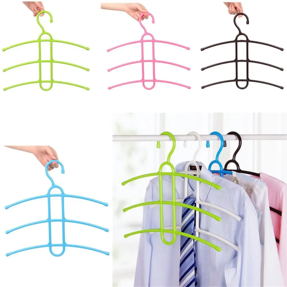 Clothes Hangers Multifunctional 3 Layer Hanger Hook Anti-skid Wardrobe Organizer Clothes Rack Space Saver