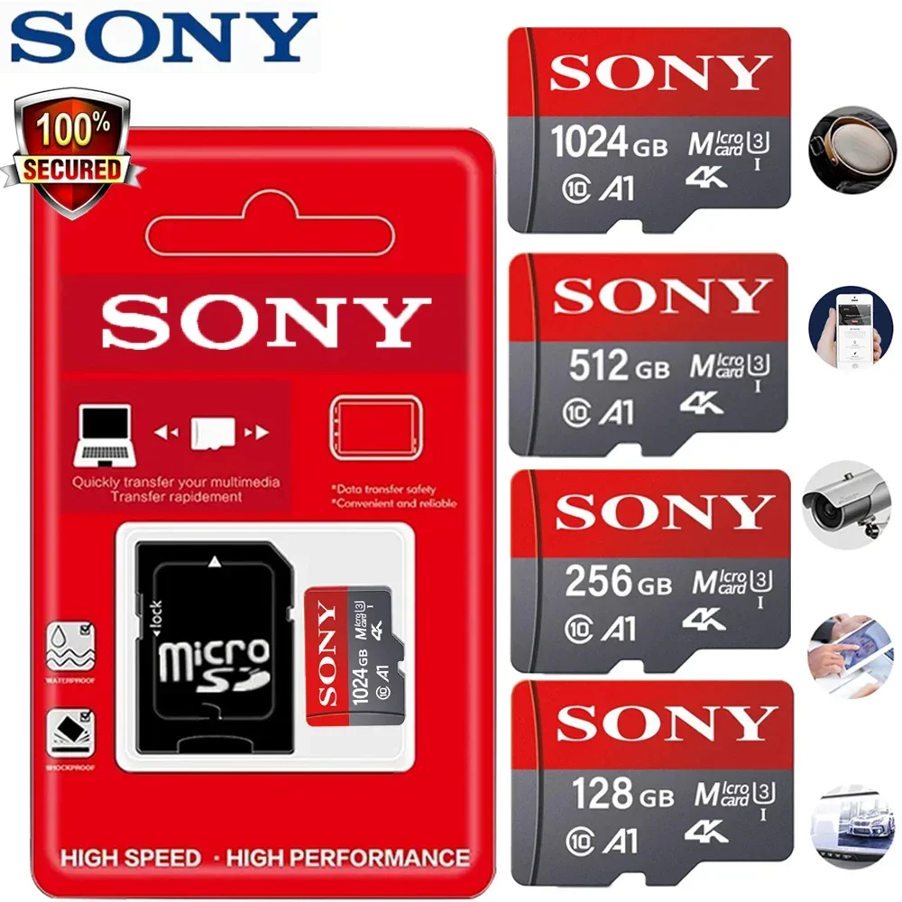 4K SONY 1TB mikro SD karta paměť karta třída 10 32GB 64GB 128GB 256GB U3 vysoký rychlost cartao de memoria blesk paměť TF mecard C10