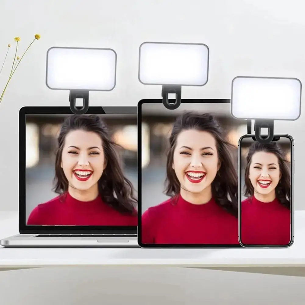 Video Conference Fill Light Portable LED Video Conference Fill Light Electroless Notebook Phone Universal Clip Webcam Call Light 4