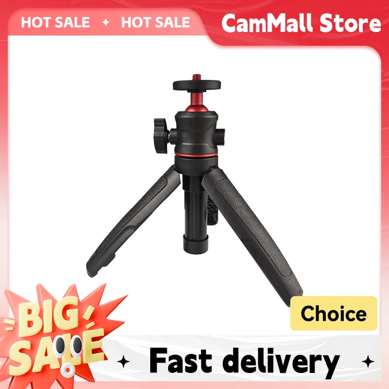 Mini Tripod MT-08 Mini Extendable Desktop Tripod Handheld Photography Bracket Stand w/ Flexible Ballhead 1/4 Inch Screw Mount For Selfie