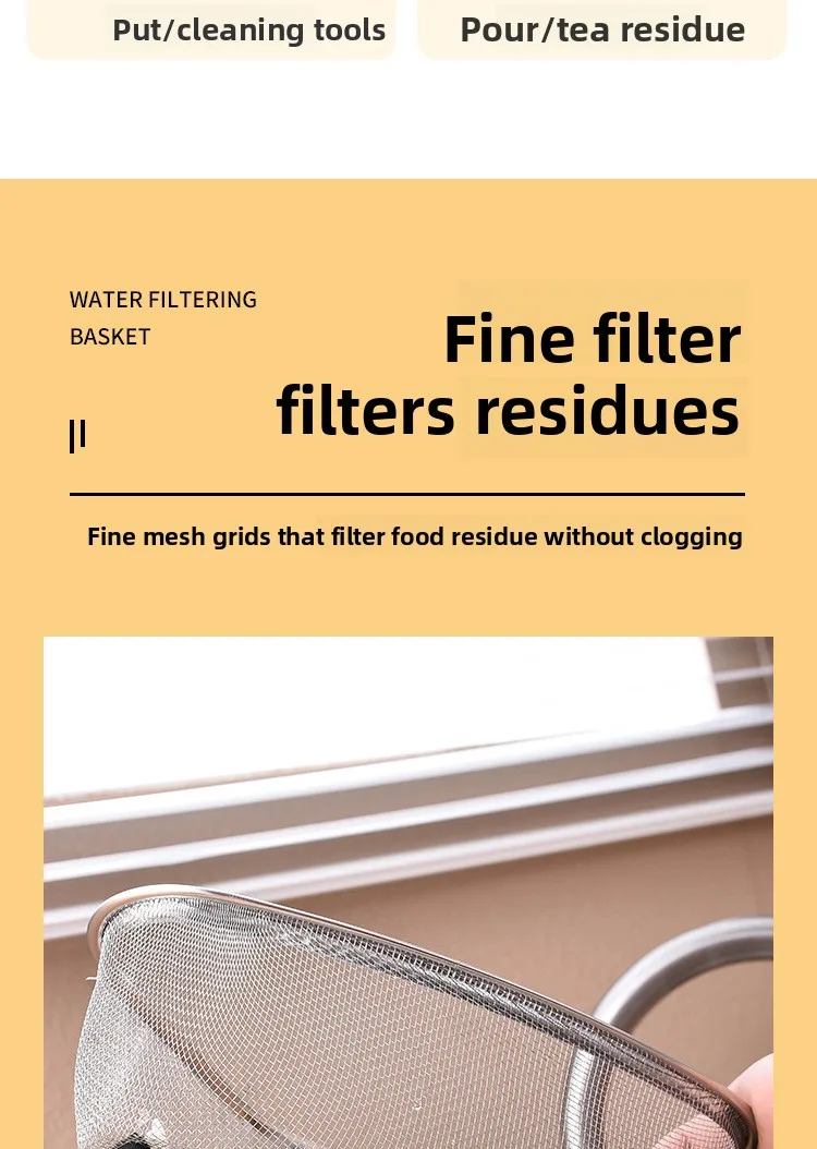 Stainless Steel Sink Storage Drain Basket, Dishwashing Sink Leftovers, Anti-Clogging Strainer Basket S15dca795fcc146fca0880d9cd1931aa92