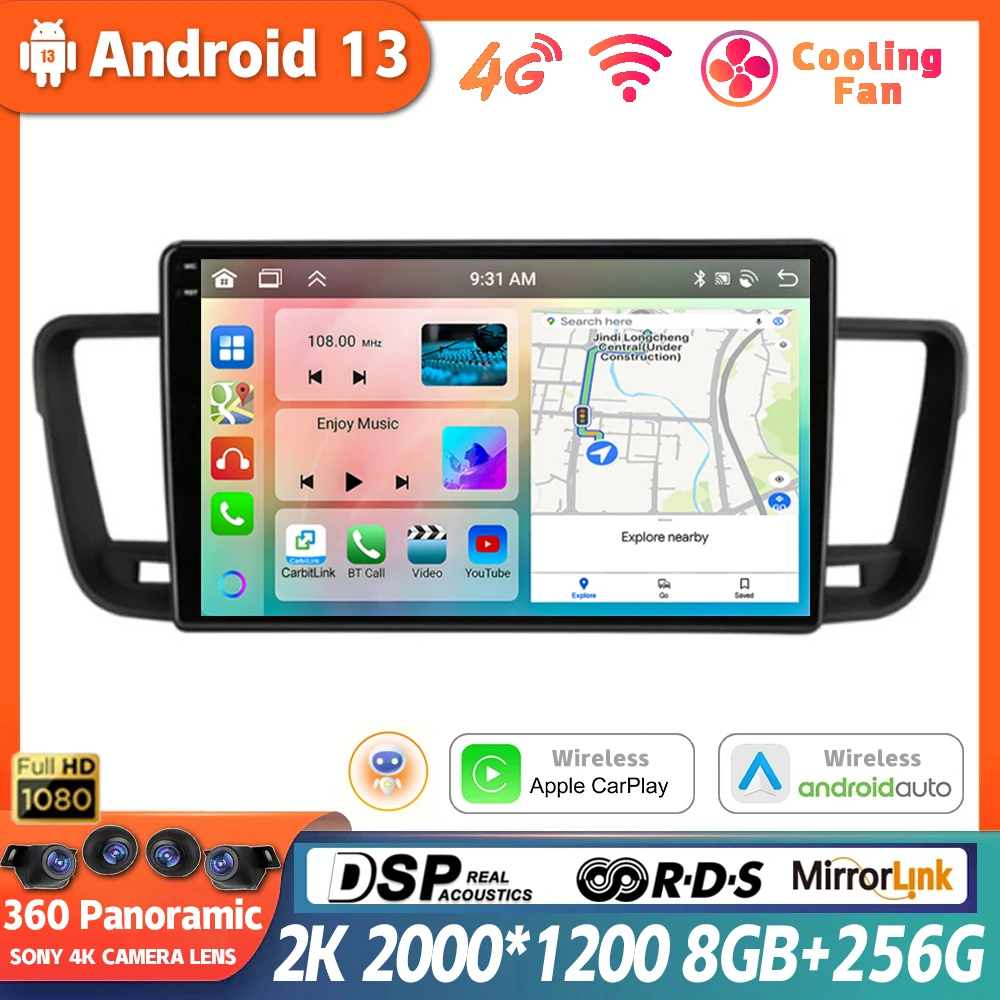 

Android 13 For Peugeot 508 2011-2018 Navigation GPS 4G+WiFi DSP Auto CarPlay Car Radio Multimedia Video Player 360 Camera QLED