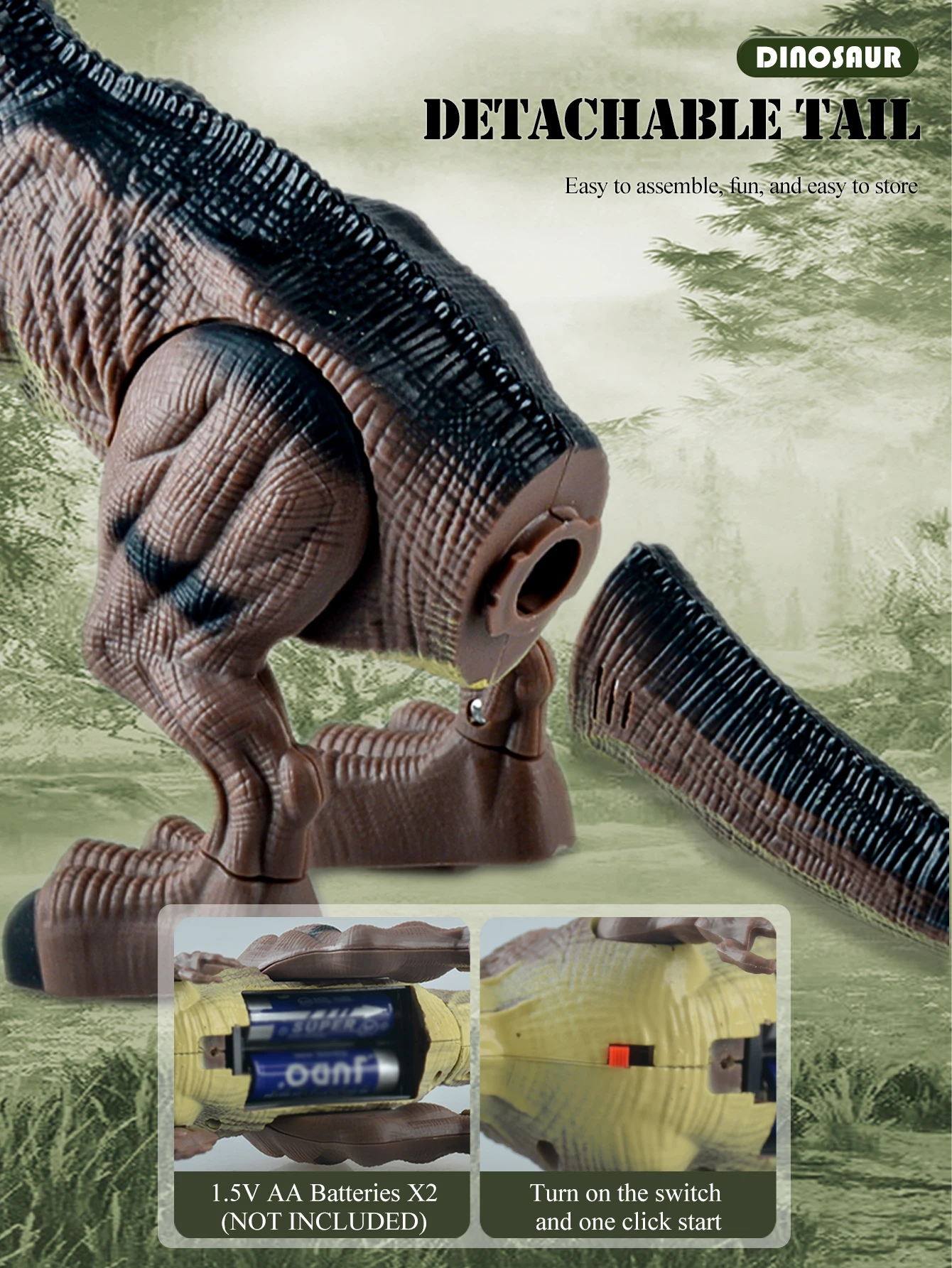 Dinosaur Toys for Kids 3+, Electric Audiovisual Dinosaur Model