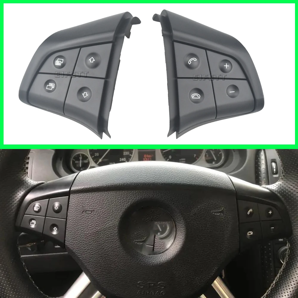 Shkalacar Botones De Control Del Volante Reemplazo Para W164 W245 W251 GL350 ML350 R280 B180 B200 B300 ML GL BR Class OEM: 1648207910/1648208010/1648200010/1648200210