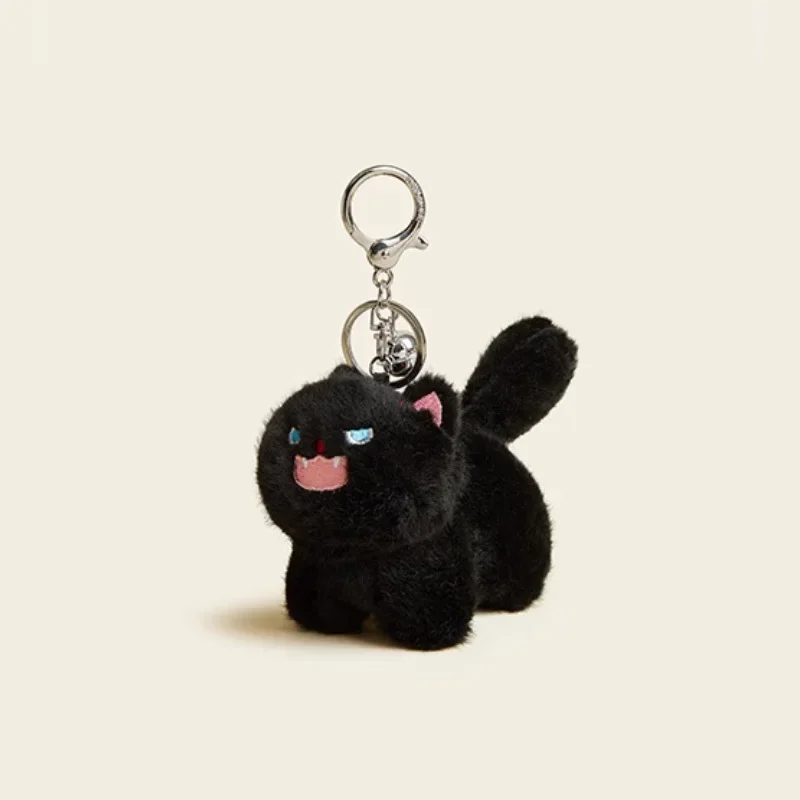 Creative Cartoon Black White Cats Animals Soft Stuffed Plush Exquisite Kawaii Backpack Decoration Keychain Birthday Gifts Kids 2