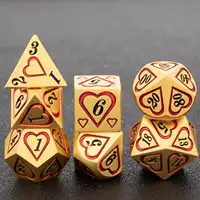 7 Pcs Love Heart DND Metal Dungeon and Dragon D&D Dice Set RPG D and D Role Playing Games Dice 2