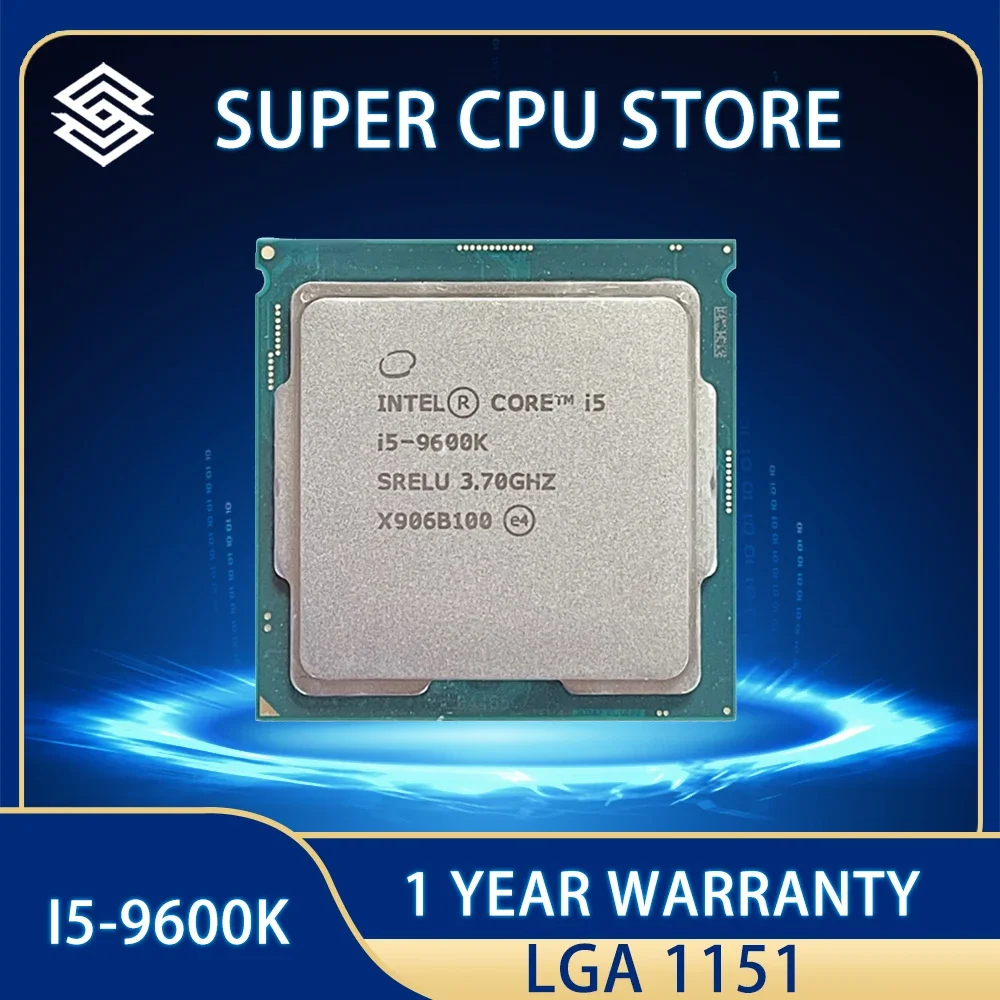 Processore Cpu Intel Core I5-9600K I5 9600K 9M 95W 3.7 Ghz Sei Core Sei Thread Lga 1151