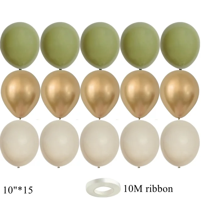 15/20 pièces 10 pouces Vintage ballons rétro kaki vert ballon ensemble pour anniversaire de mariage joyeux anniversaire fête décoration fournitures 4