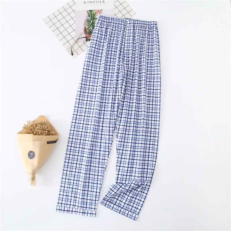 

New Style Hot Sale Cotton Plaid Pajama Pants for Adluts Home Furnishing Cotton Trousers Cotton Pajama Men Sleep Bottom Home Wear