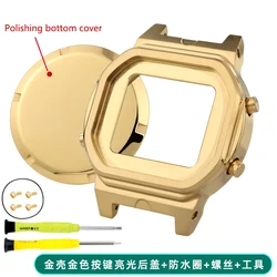 Stainless Steel Case and Bracelet for G - SHOCK Watch Customization Kit (DW5600 - Gold - A)