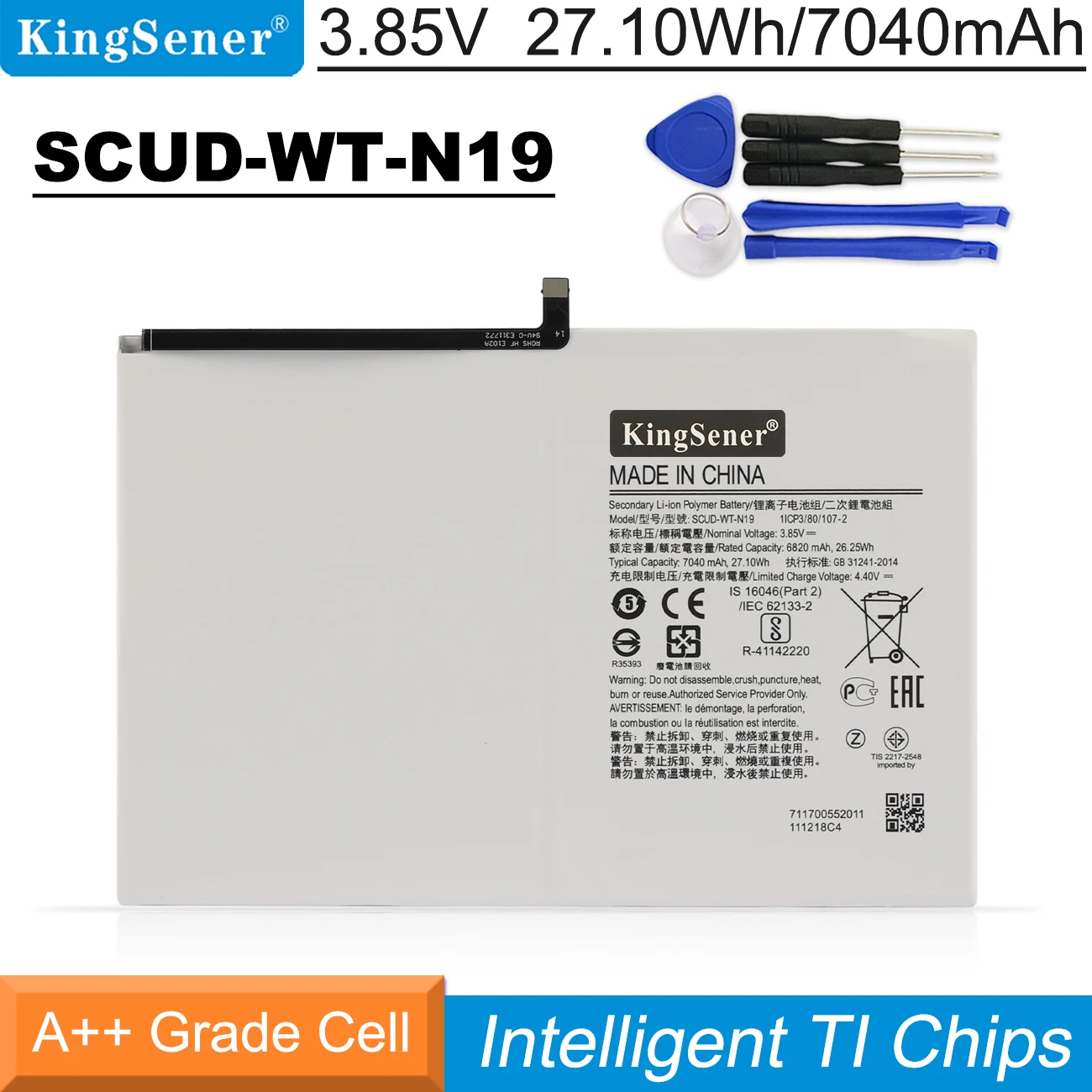 Bateria do Tablet Samsung Galaxy Tab a7 10.4 Sm-t500 Sm-t505 Sm-t500n Sm-t505n Sm-t503 Sm-t507 10.4 2023 Kingsener-scud-wt-n19