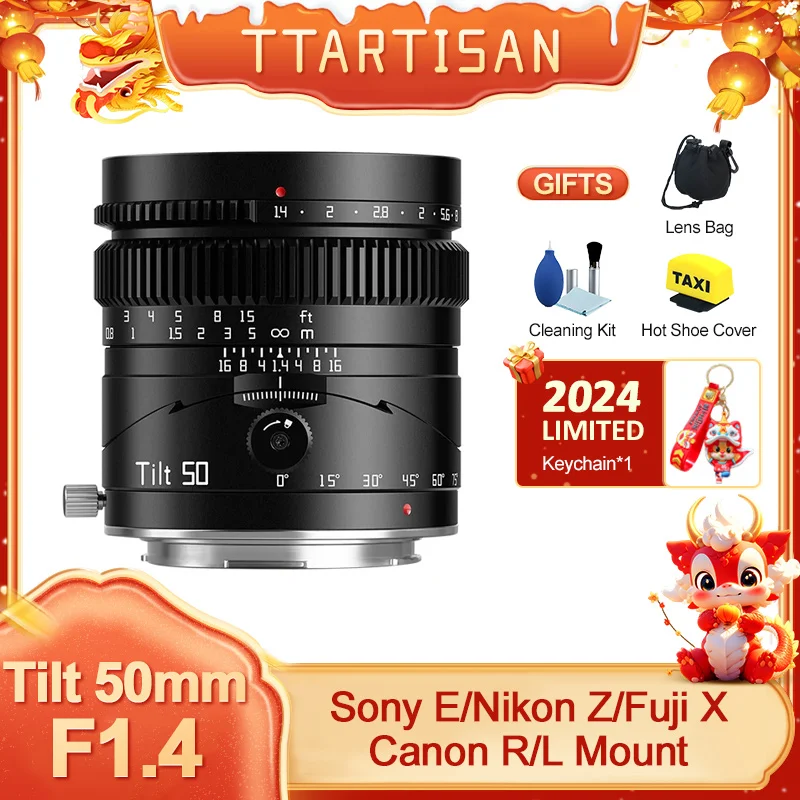 Ttartisan 50Mm F1.4 Obiettivo Inclinabile Full Frame Lente Manuale Ad Ampia Apertura Per Sony E M43 Leica Sigma Panasonic L Fuji X Nikon Z Canonr