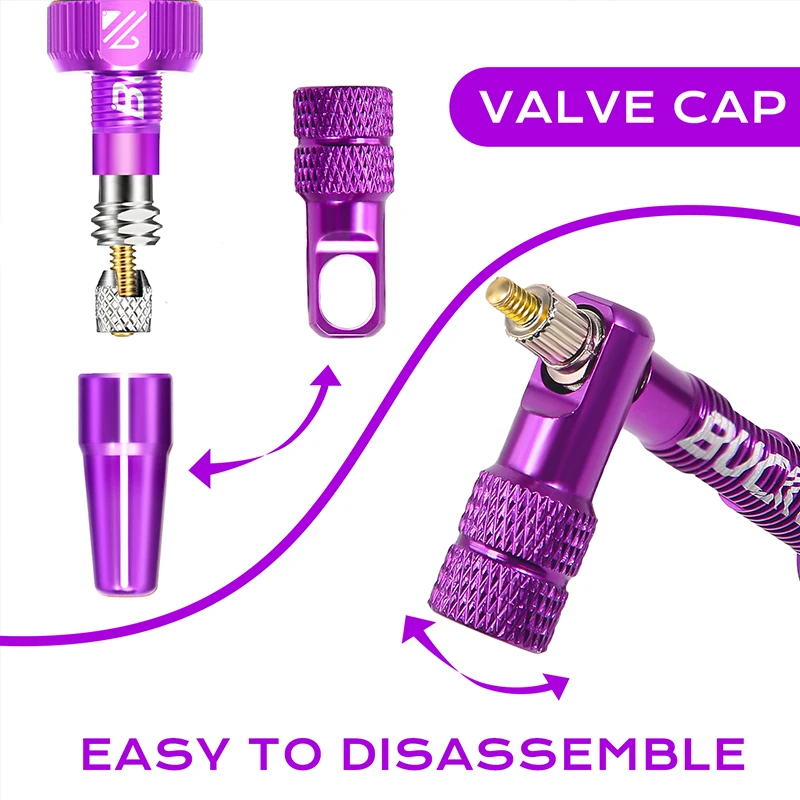 BUCKLOS Premium Aluminum Alloy Tubeless Bicycle Valves - Presta Valve