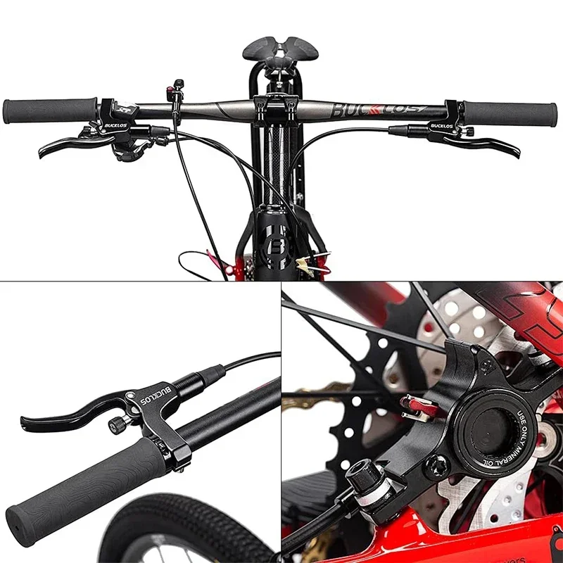 BUCKLOS Hydraulische Mountainbike-Scheibenbremsen – Vorne 800 Mm, Hinten 1500 Mm, 160 Mm Adapter, 6061 Alu