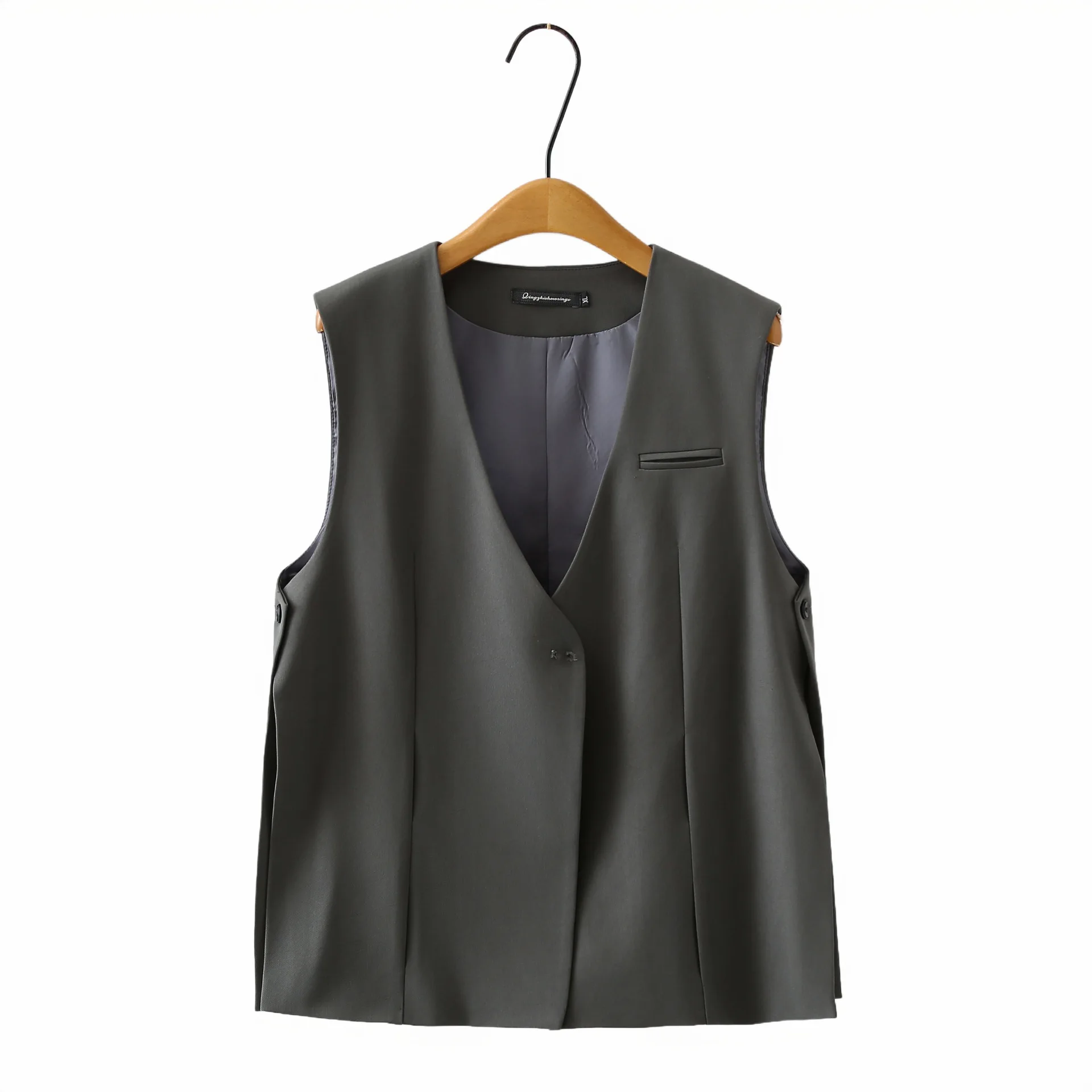 XXXXL Fashion Plus Size Women's Suit Vest New Autumn Style mid-length Casual Waistcoat 2516