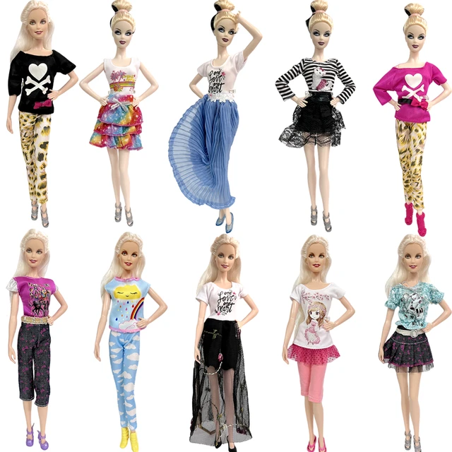 Nk 5 Pçs/set Boneca Fashion Outfits Desgaste Diário Ocasional Camisa Saia  Vestido De Roupas Para Barbie Doll Acessórios 5g Jj - Bonecas - AliExpress
