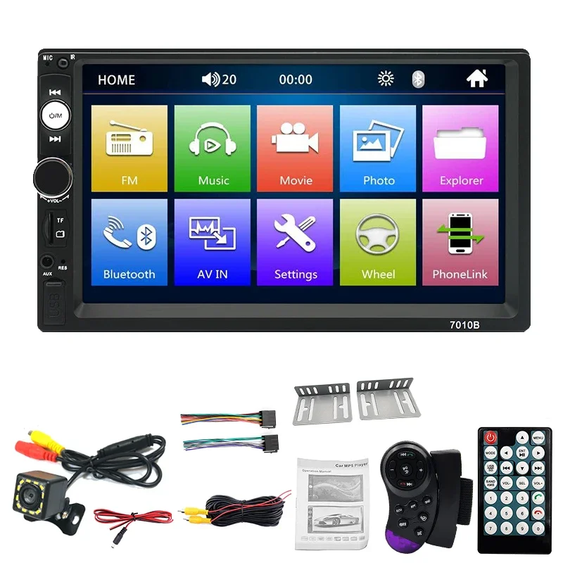 

2 din Car Radio 7" HD Autoradio Multimedia Player 2DIN Touch Screen Auto audio Car Stereo MP5 Bluetooth USB TF FM Camera