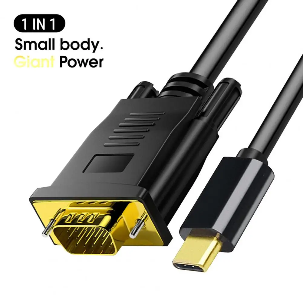 

1.8m VGA Adapter Cable Mini 1080P High Resolution Type-C 3.1 To VGA USB-C Converter Cable For Projector